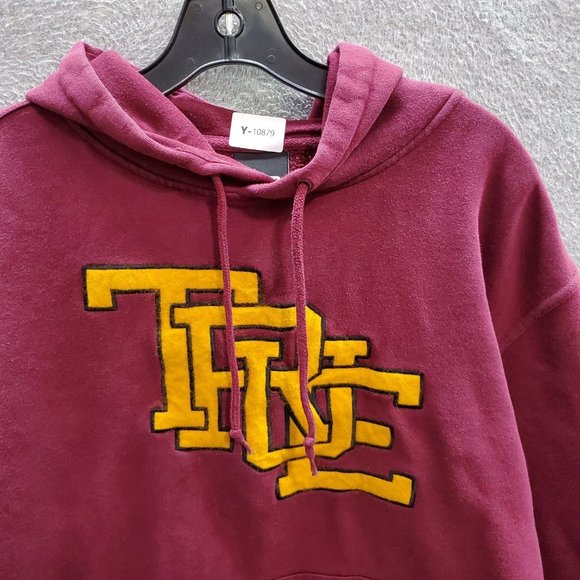 True Interlocked Men Sweatshirt Medium Red Hoodie Logo Embroidered Pockets - Picture 8 of 8